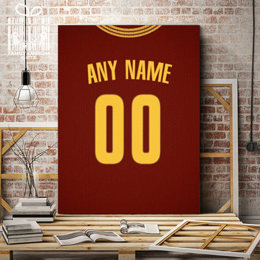 Cleveland Jersey Custom Canvas Print Wall Art for Boy Girl Men Women Basketball Personalized Canvas Art